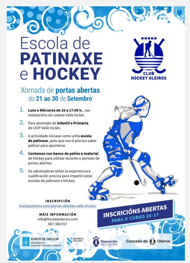 Portas abertas  escola de patinxe e hockey